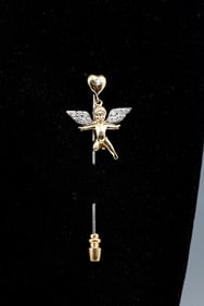 18K DIAMOND ANGEL STICK PIN