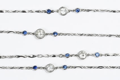 PLATINUM LONGCHAIN DIAMOND SAPPHIRE