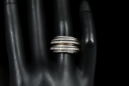 DAVID YURMAN DIAMOND CROSSOVER RING
