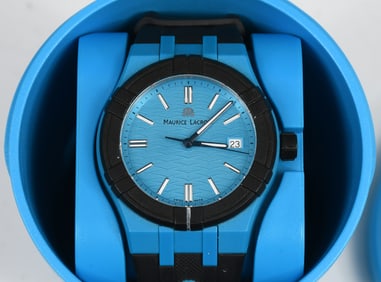 MAURICE LACROIX BLUE WATCH IN BOX