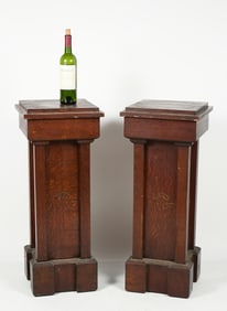 PR. OF "ORDER OF ODD FELLOWS" OAK PEDESTALS