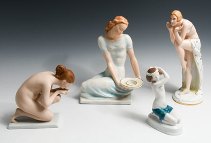 4 PC. ROSENTHAL PORCELAIN ART DECO FIGURES