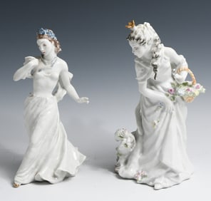 2 PC. ROSENTHAL PORCELAIN FEMALE FIGURINES