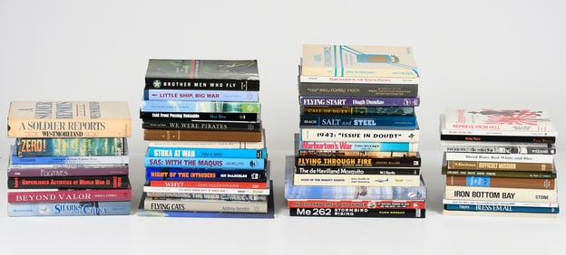 53 PC. WORLD WAR II BOOKS (34 AUTOGRAPHED)