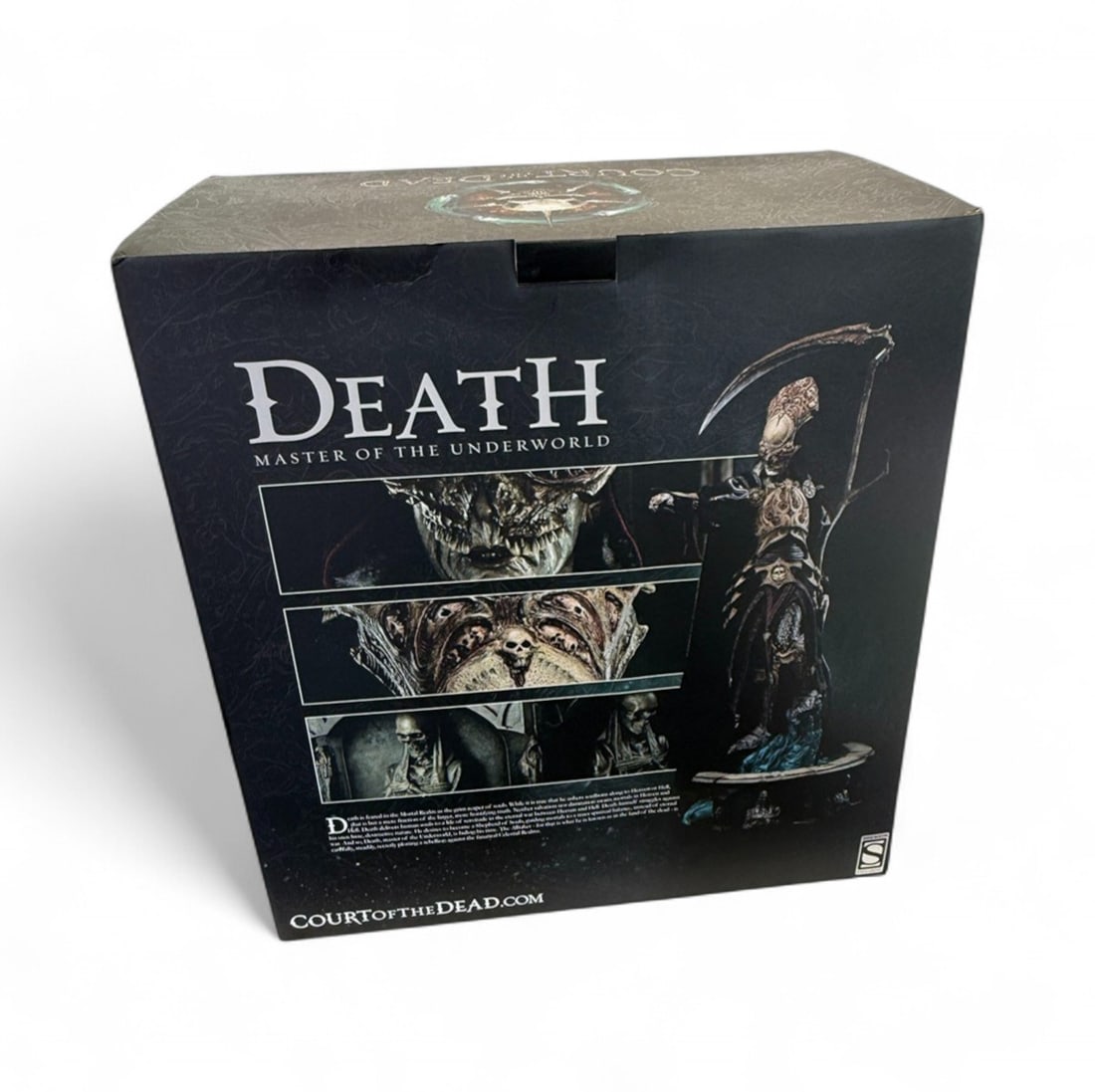 SIDESHOW “DEATH” PREMIUM FORMAT FIGURE: SIDESHOW COLLECTIBLES COURT OF THE DEAD “DEATH: MASTER OF THE UNDERWORLD” PREMIUM FORMAT FIGURE: A striking statue by Sideshow Collectibles depicting the character Death from their original pr