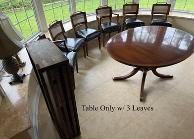 FEDERAL STYLE MAHOGANY SPLAY LEG TABLE 3 LEAVES