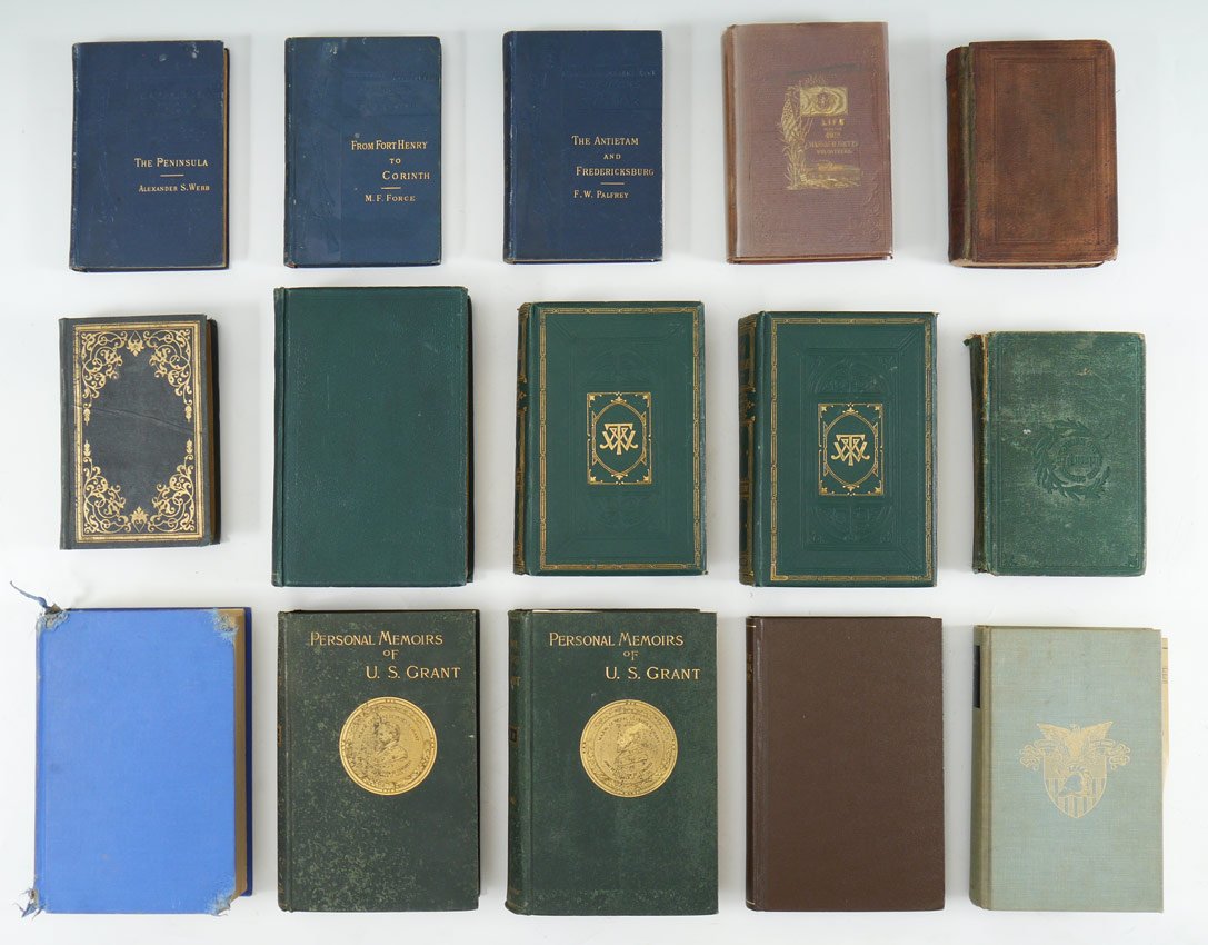 15 ANTIQUARIAN BOOKS ON THE CIVIL WAR: 15 ANTIQUARIAN BOOKS ON THE CIVIL WAR: Collection focuses mostly on the Union side of the war to include in no particular order 1) ''Campaigns of the Civil War, The Peninsula'', Alexander Webb, 1881. 