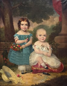 18TH/19TH CENTURY PORTRAIT 2 GIRLS
