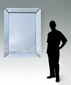 LARGE ART DECO WALL MIRROR
