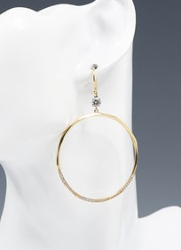 DAZZLING 18K DIAMOND HOOP EARRINGS BY "HAMI"