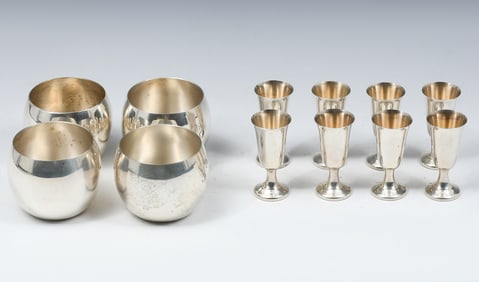 12 PC. STERLING SILVER CUPS & CORDIALS