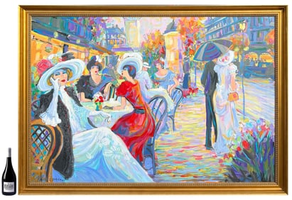 LARGE MAIMON ACRYLIC CAFE SCENE