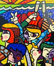 LARGE ROMERO BRITTO "CELEBRATION" SERIGRAPH