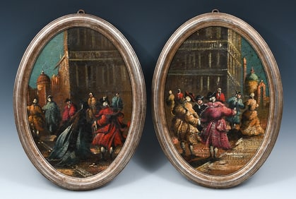 PR. ANTIQUE OLD MASTER STYLE PTGS. OVAL