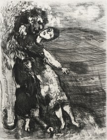 CHAGALL ETCHING LE LION AMOUREUX