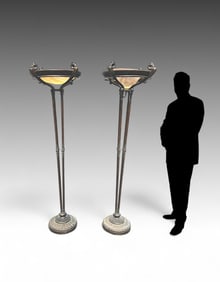 PAIR OF CONTEMPORARY ANTIQUE STYLE FLOOR LAMPS
