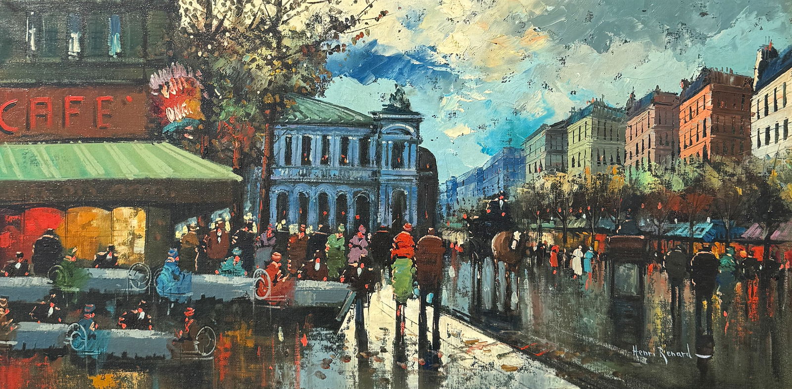 HENRI RENARD PANORAMIC PARIS STREET SCENE (1 of 4)