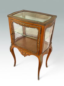 FRENCH PAINTED & METAL MOUNTED VITRINE