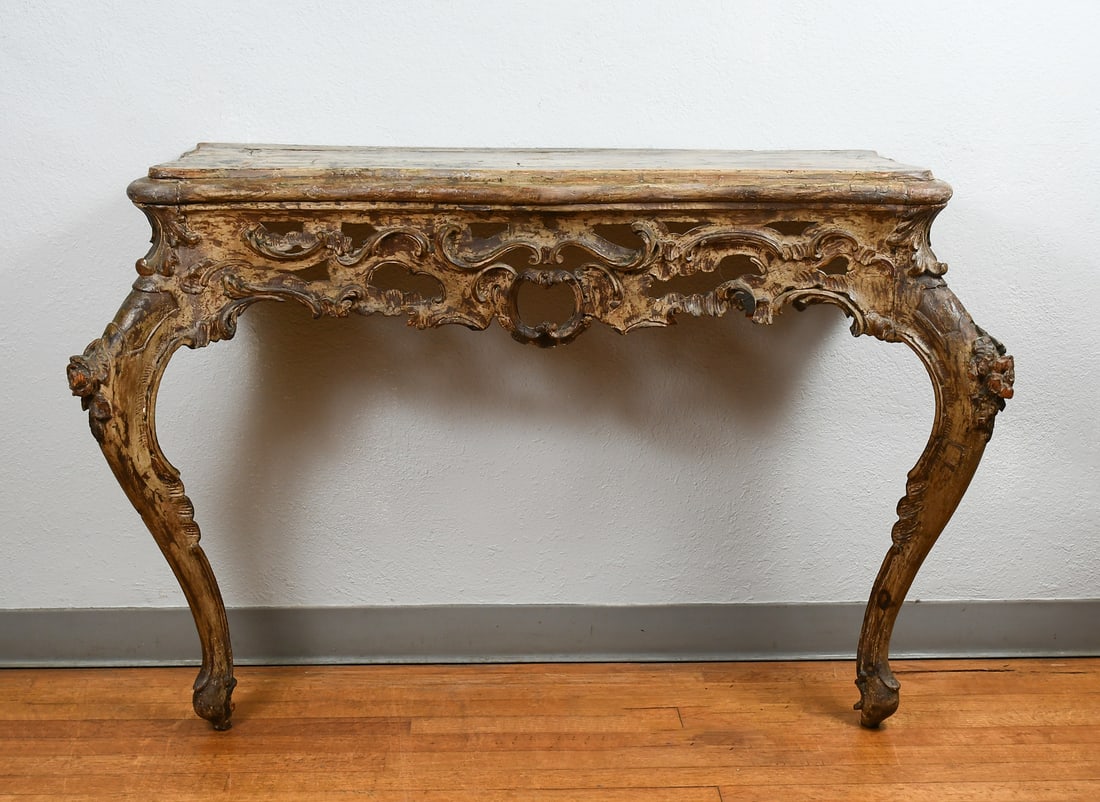 LOUIS XV 18TH-CENTURY CARVED FRENCH CONSOLE TABLE (1 of 7)