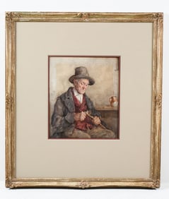 HW KERR PAINTING MAN WHITTLING