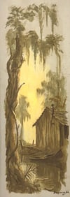 EUGENE DAYMUDE SWAMP CABIN PAINTING