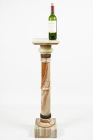 METAL MOUNTED NEOCLASSICAL STYLE ONYX PEDESTAL