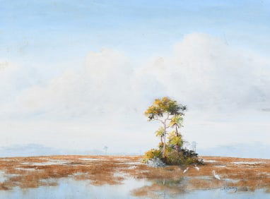 DINNY PRIVATEER HIGHWAYMEN-STYLE EVERGLADES PAINTING