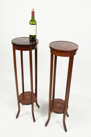 PAIR OF 20TH-CENTURY INLAID FERN STANDS