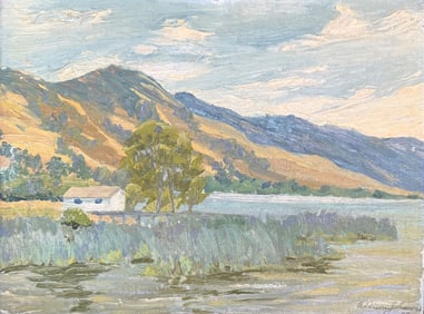 ADDISON JOHNSON PLEIN AIRE LAKESIDE LANDSCAPE PAIN