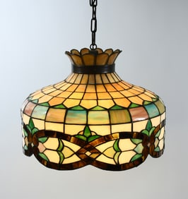 HANGING STAINED GLASS LIGHT FIXTURE