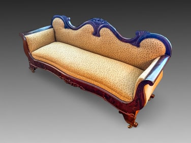 CARVED 19TH-CENTURY EMPIRE SOFA