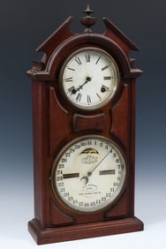 19TH-CENTURY WALNUT ITHACA CALENDER CLOCK