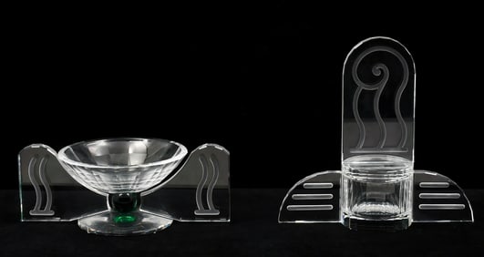 2 LIMITED EDITION ART DECO STYLE SWAROVSKI CRYSTAL