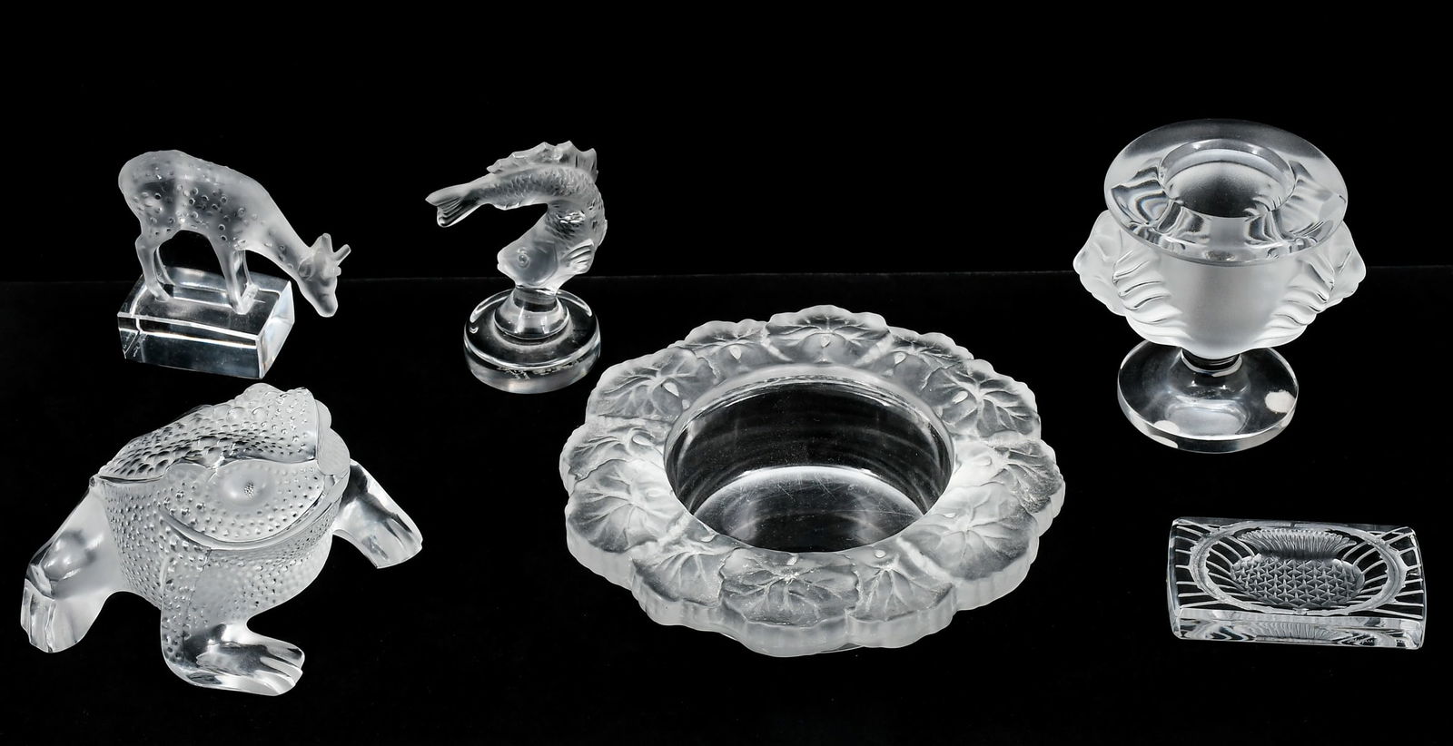 6 PC. FRENCH LALIQUE CRYSTAL COLLECTION (1 of 6)