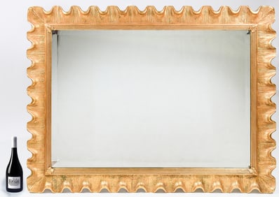 FRIEDMANN BROTHERS MCM GILT SCALLOPED MIRROR