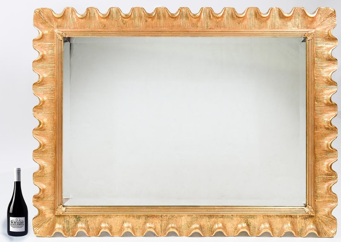 FRIEDMANN BROTHERS MCM GILT SCALLOPED MIRROR (1 of 4)