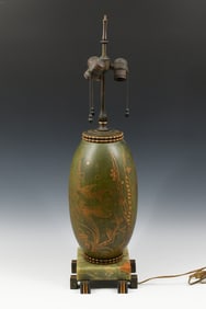 FRENCH ART DECO PATINATED BRONZE FISH MOTIF LAMP