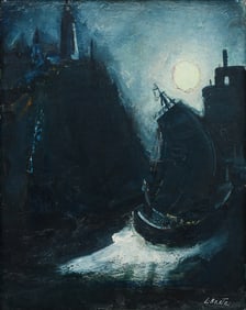 JEAN LIBERTE NOCTURNAL MARITIME PAINTING