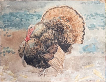 TURKEY PAINTING BY W.B. BRIDGE