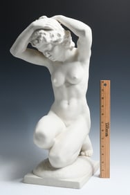 LARGE HUTSCHENREUTHER BISQUE NUDE FIGURE