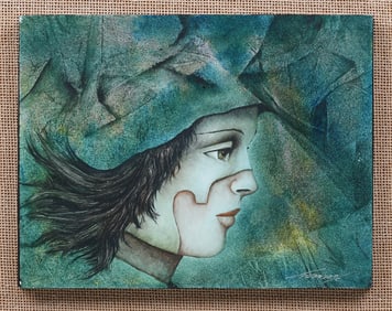 MEXICAN SURREALIST HARLEQUIN PAINTING