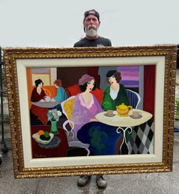 HUGE ORIGINAL TARKAY CAFÉ PAINTING