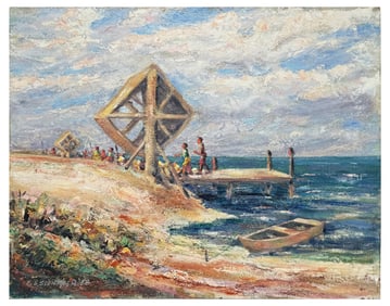 E.S. SLONAKER PAINTING "SEINE REELS"