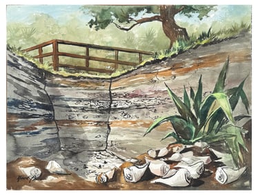 ROBERT CHASE "SHELL MIDDEN" WATERCOLOR PAINTING