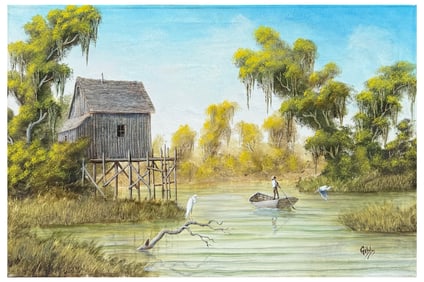 JOE GIBBS STILT HOUSE FLORIDA PAINTING