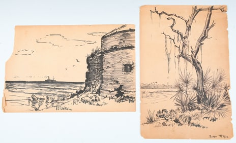 2PC. DON EMERY FLORIDA MARKER SKETCHES