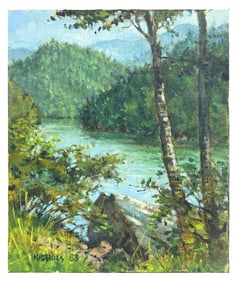 ROY NICHOLS RIVER LANDSCAPE PAINTING