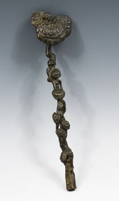 SIGNED CHINESE BRONZE RUYI SCEPTER