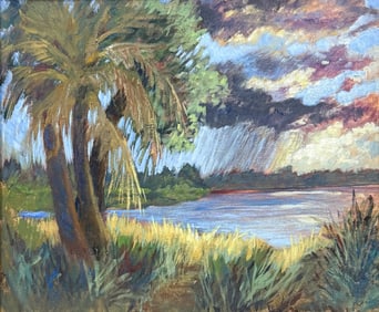 SALLY DUTTON APPROACHING FLORIDA STORM PAINTING