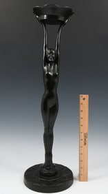 ART DECO FRANKART STANDING NUDE FEMALE ASHTRAY